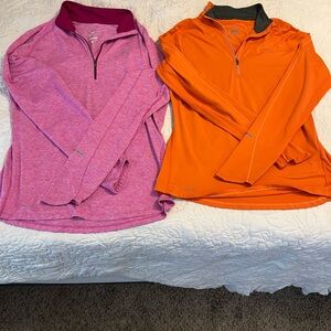 Nike dri-fit Pink and Orange Quarter-Zip tops